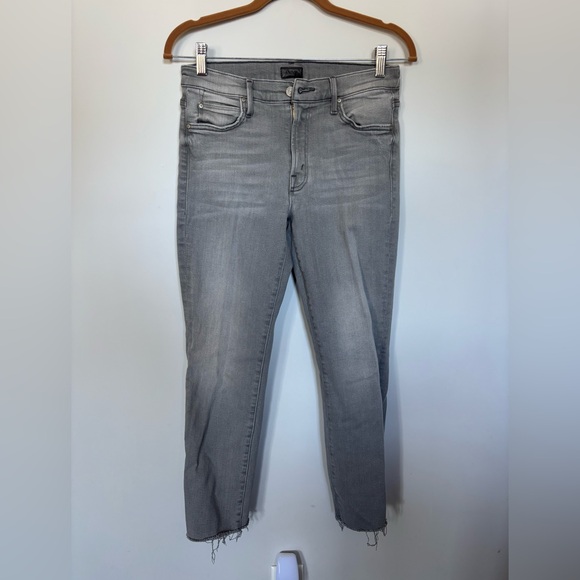 MOTHER Rascal Frayed Ankle Women's Gray Jeans NWOT Size 28 - Picture 1 of 6